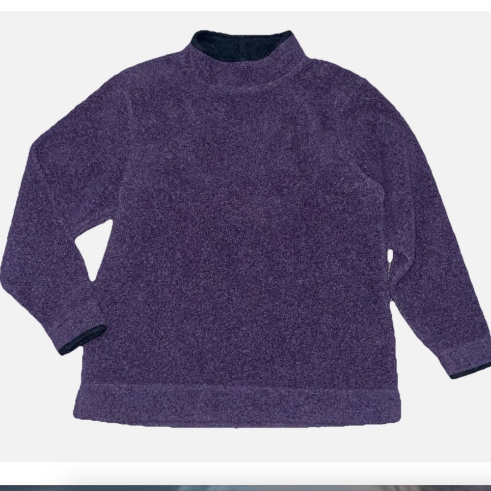 LL Bean Small W'men's Sherpa Fleece Sweater Pullover Purple L.L. Bean